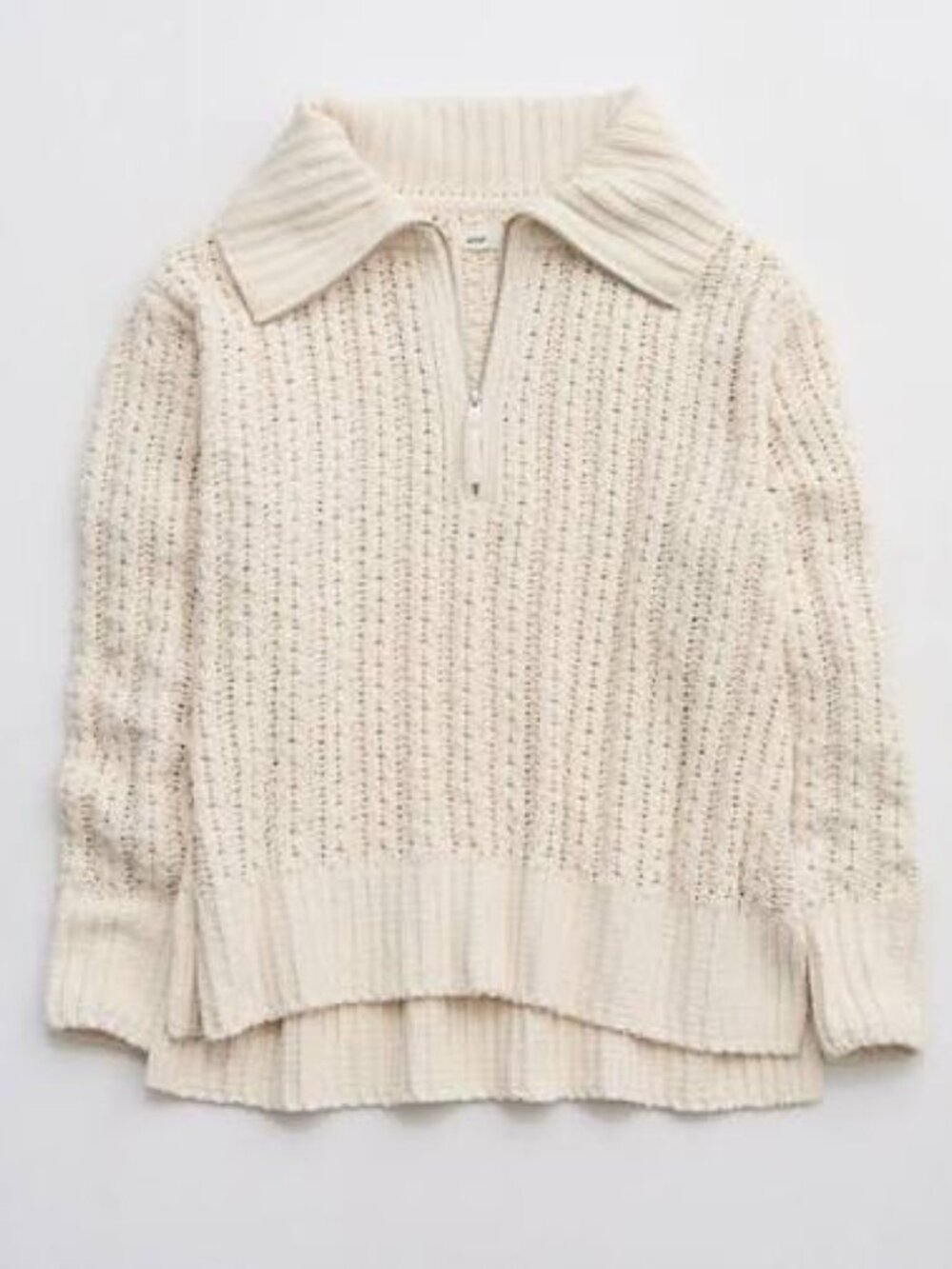 Aerie Cable Car Quarter Zip Sweater
